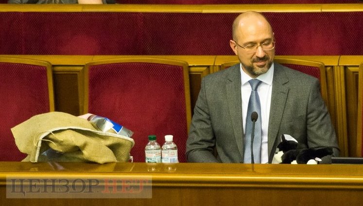Депутат від "Голосу" Клименко подарувала кота в мішку претенденту на главу Кабміну Шмигалю. ФОТО