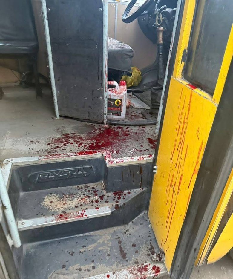 Russian strike on a passenger bus