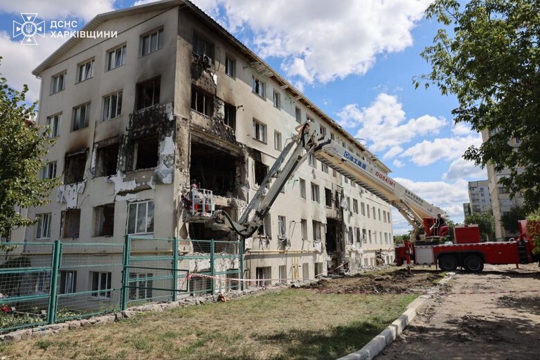 Russian strike on Kharkiv on 18 August