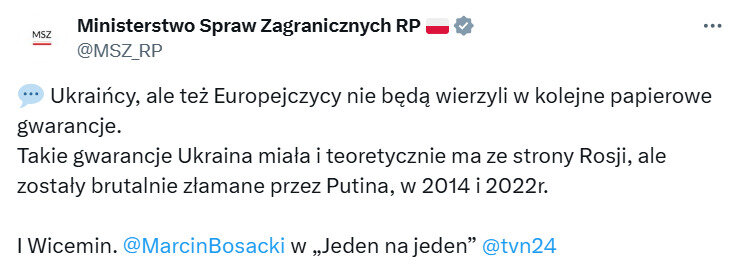 У Польщі прокоментували гарантії безпеки для України