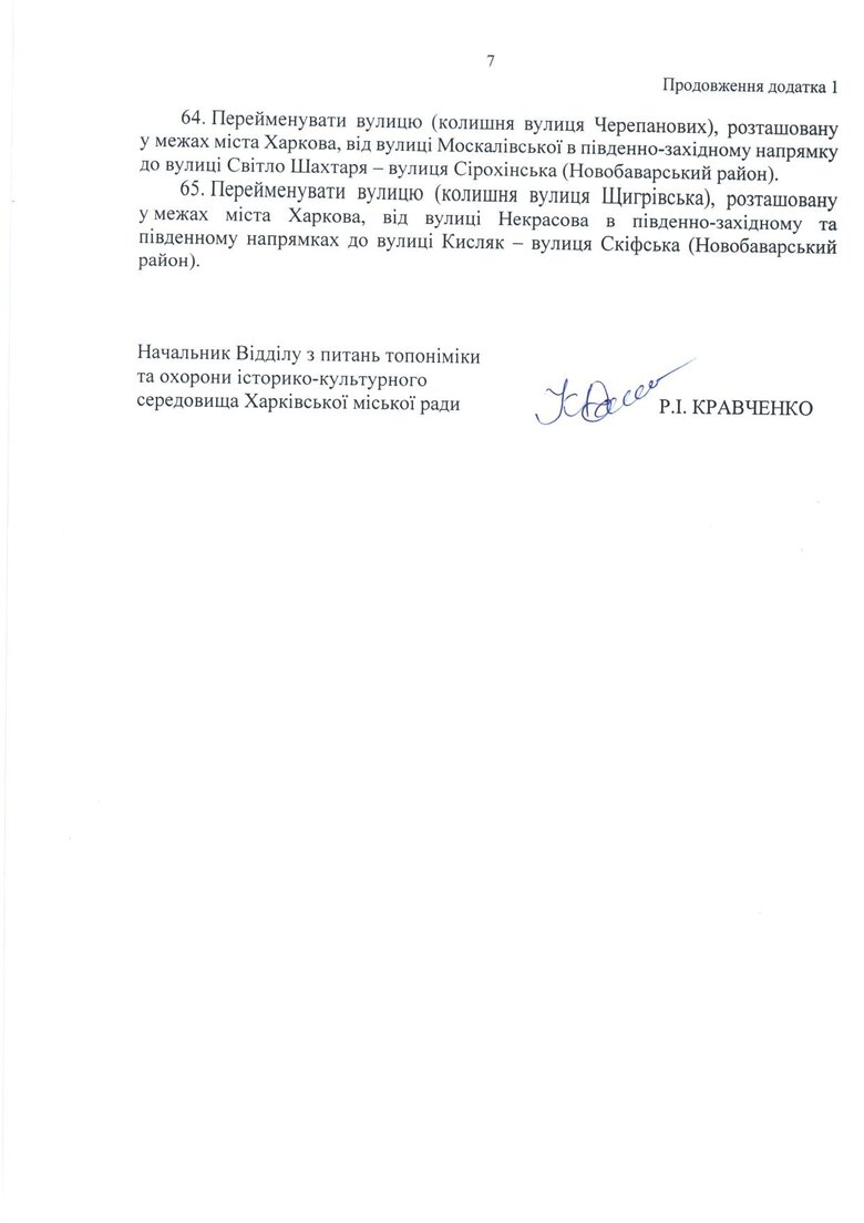 У Харкові перейменували вулиці