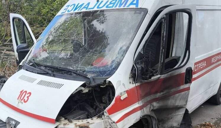 Russians attacked ambulance with drone in Kharkiv region: two medics wounded. PHOTO