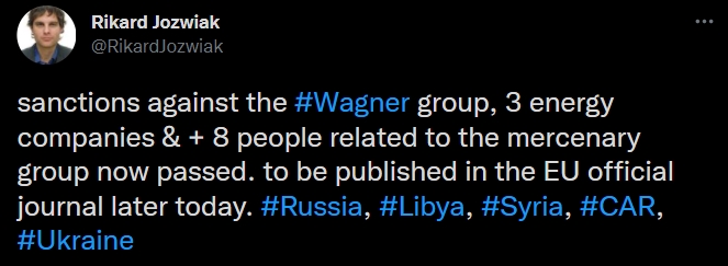 EU approved sanctions against Wagner, Jozwiak 01