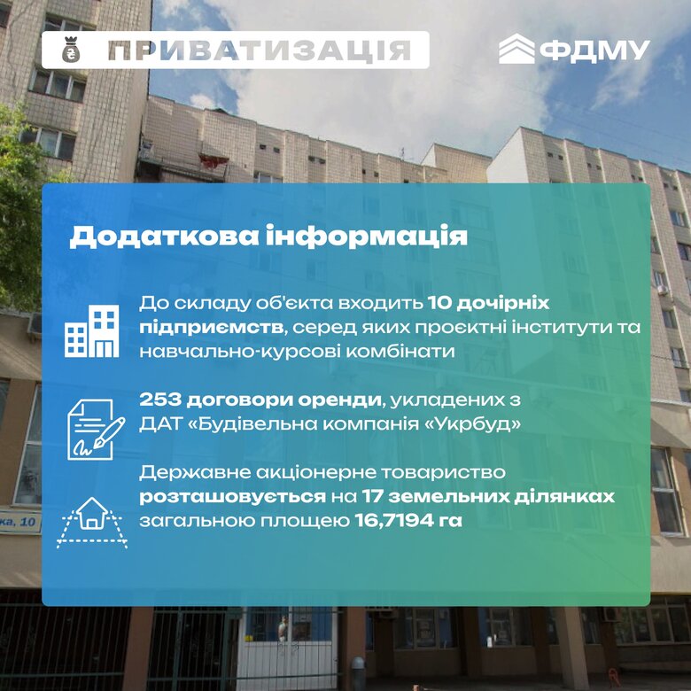 Фонд держмайна виставив на аукціон компанію "Укрбуд"