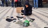 Кораблі, літаки, зброя: під посольством РФ влаштували TetrisChallenge з предметами, які окупант використовує в Криму. ФОТО