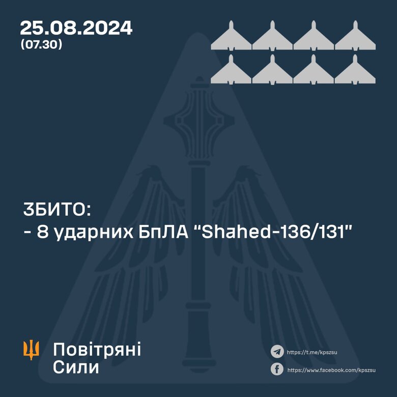 Знищення шахедів 25 серпня