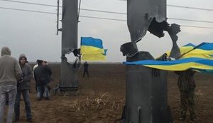 Power lines repair in Kherson region stopped at protesters' demand, - Ukrenerho