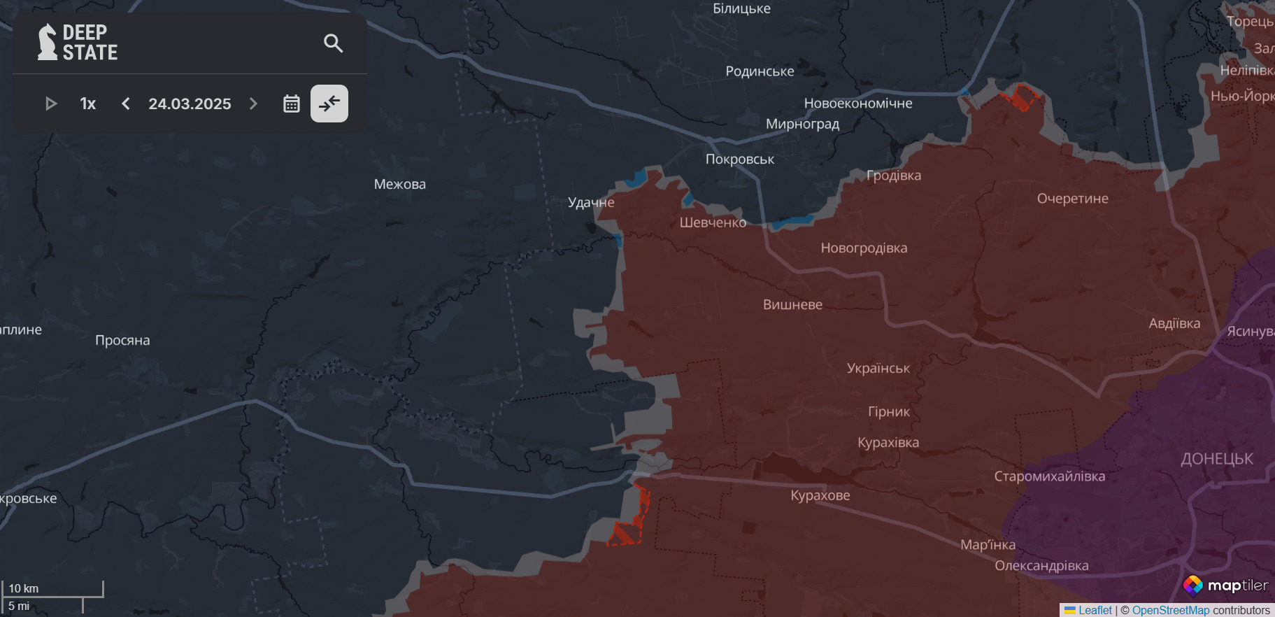 Росіяни просунулись на Донеччині