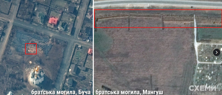 Супутник зафіксував 300-метрову братську могилу маріупольців у Мангуші, – ЗМІ 03
