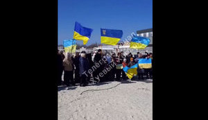 Проукраинский митинг прошел в селе Железный Порт на Херсонщине. ВИДЕО
