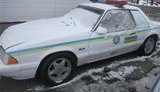 ГАИ-шная "КалиХворния": старый "форд" с выбитыми стеклами патрулирует Киевскую область. Народный ФОТОрепортаж