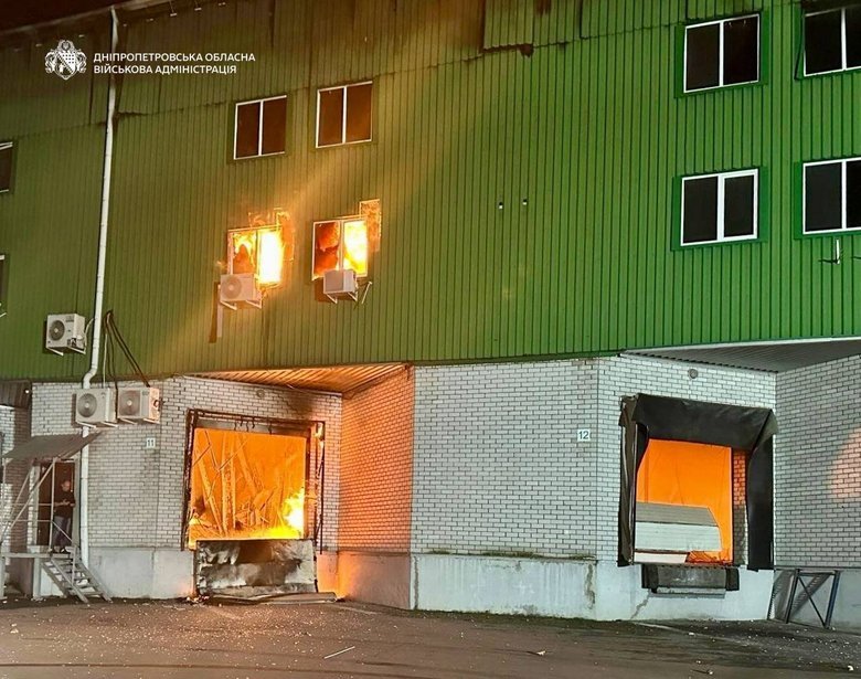Warehouses in Dnipro after the shelling