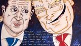 Актер Джим Керри нарисовал карикатуру на Зеленского и Трампа. ФОТО
