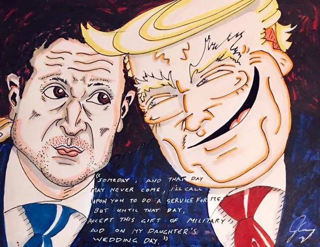 Актор Джим Керрі намалював карикатуру на Зеленського і Трампа 01