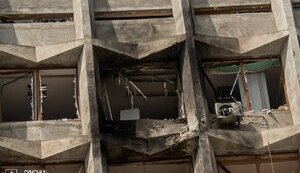 Sumy Regional Military Administration building was damaged as result of drone attack by Russian Federation. PHOTO