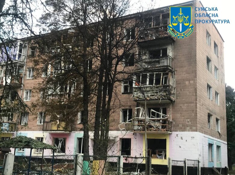 Наслідки удару шахедами по Конотопу на Сумщині 12 вересня 2024 року