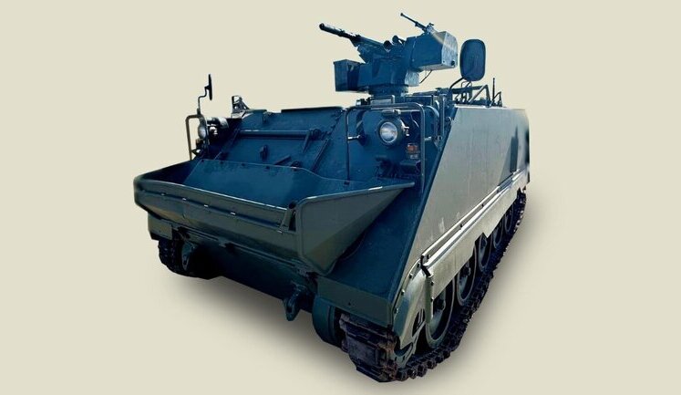 M113 armoured personnel carrier reinforced with new Ukrainian-made "Tavria 14.5/7.62" combat module - Ministry of Defence. PHOTO