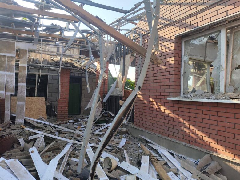 Nikopol region after shelling