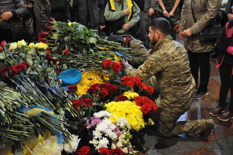 Farewell to cyborg paratrooper of 95th Brigade Ruslan Borovik, who died in battles with Russian occupiers in east, said goodbye in Kyiv 58