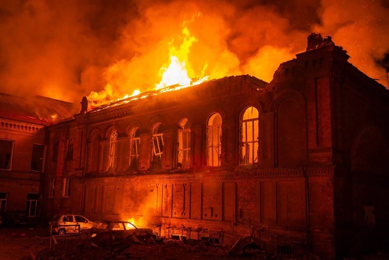 Strike on a university in Zaporizhzhia