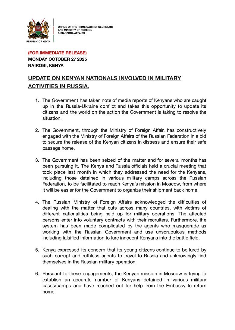 Росія вербує громадян Кенії на війну проти України