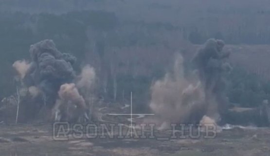 Destruction of Russian positions by aviation