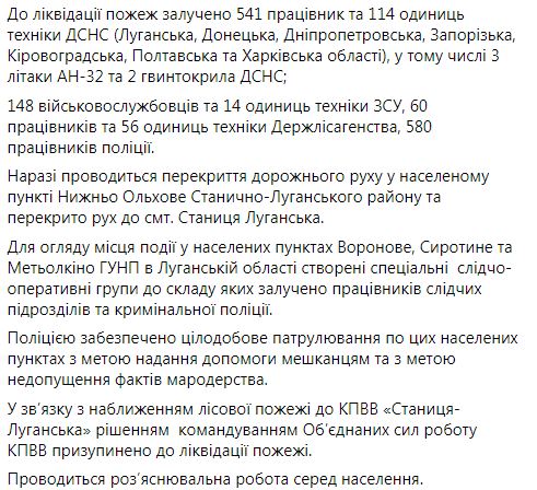 На Луганщині через пожежі перекрито рух у Станицю Луганську, - поліція 14 На Луганщині через пожежі перекрито рух у Станицю Луганську, - поліція 14