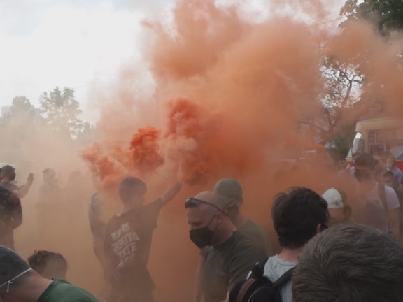 Мітингувальники під судом над Стерненком перекрили вулицю Дегтярівську 11