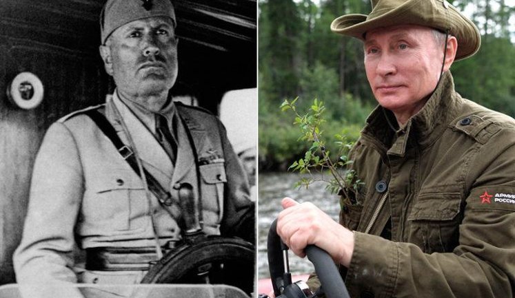Putolini: пиарщики Путина берут идеи с плакатов с Муссолини. ФОТОрепортаж