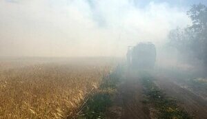 More than 80 hectares of wheat have been burnt because of enemy shelling in Mykolaiv region over past 24 hours, - State Emergency Service. PHOTO