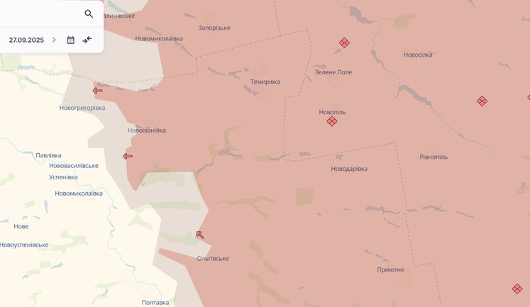 Russian troops advanced near Novoivanivka, Kalynivske, and Udachne - DeepState. MAP