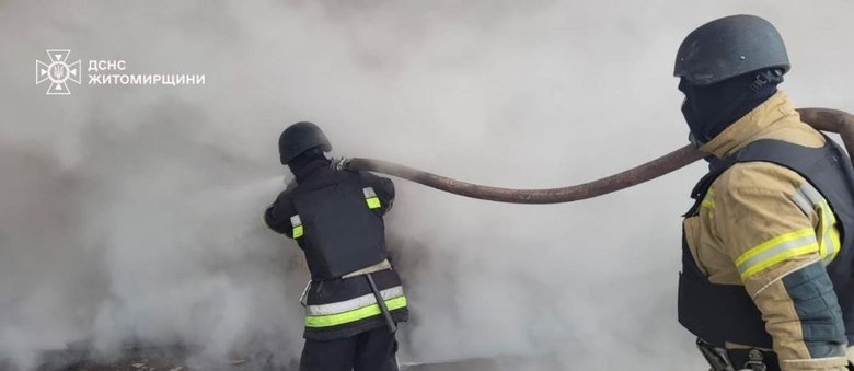 Russia attacked Zhytomyr region: rescuers extinguished the fire, no casualties