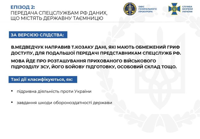 СБУ обнародовала доказывающие вину Медведчука и Козака в госизмене 09