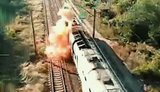 Aircraft-type drone struck locomotive of occupiers’ freight train. VIDEO