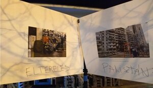Vandals in Budapest painted exhibition about war in Ukraine. PHOTOS