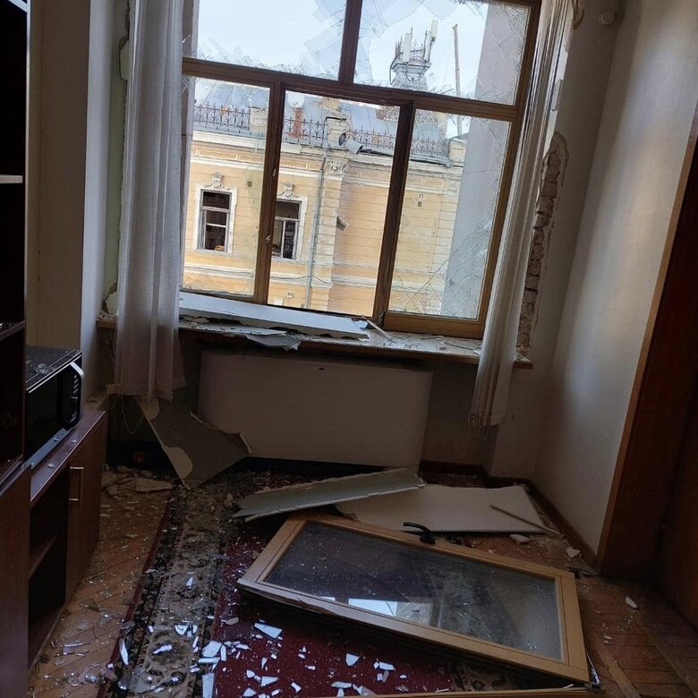 Russian attack on Kyiv on January 1: administrative buildings of the Verkhovna Rada were damaged