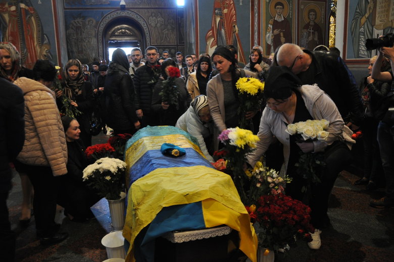Farewell to cyborg paratrooper of 95th Brigade Ruslan Borovik, who died in battles with Russian occupiers in east, said goodbye in Kyiv 23