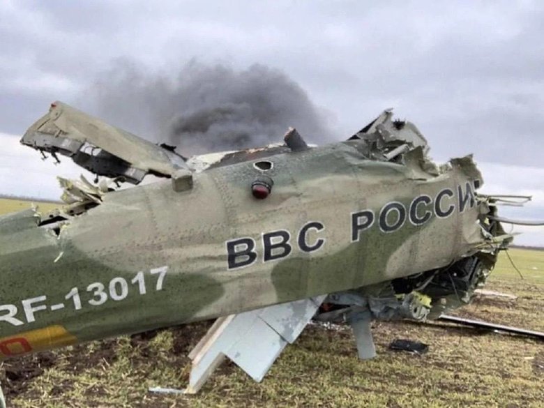 Знищений Стінгером російський гелікоптер Ка-52 Алігатор 01
