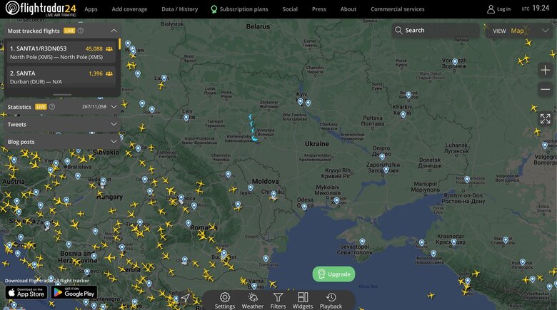 Повітряні сили ЗСУ зафіксували проліт Санти над Україною 01