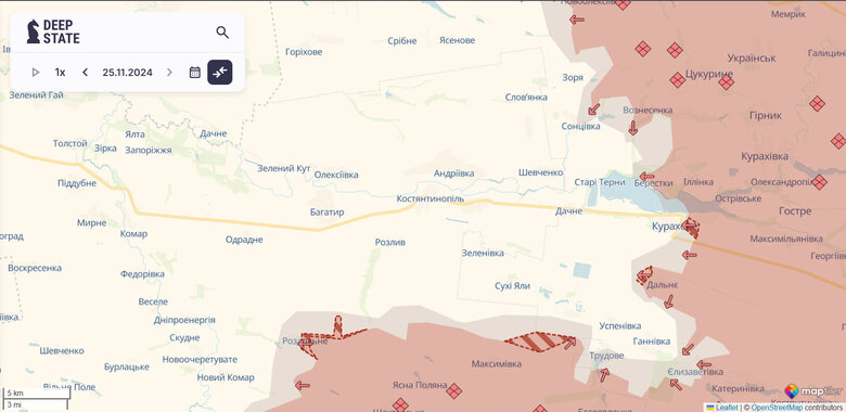 Росіяни продовжують просуватись на Курахівському напрямку.