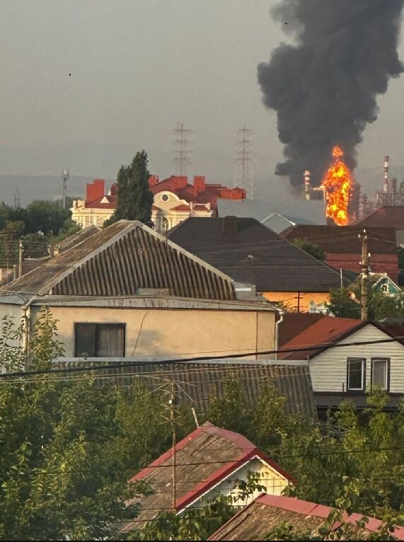 Afipsky oil refinery on fire after UAV attack in Krasnodar Krai