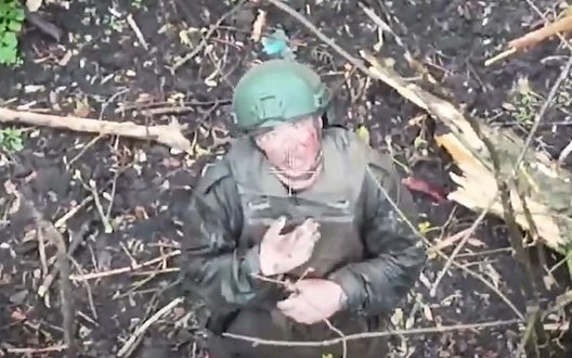 Росіянин б’є поклони та хреститься на український дрон і проситься у полон. ВIДЕО