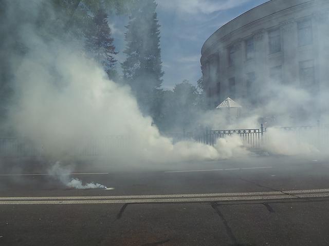 Protesters clash with police near Rada building 06