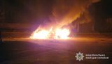 поліцейське авто після удару дрона Білопілля