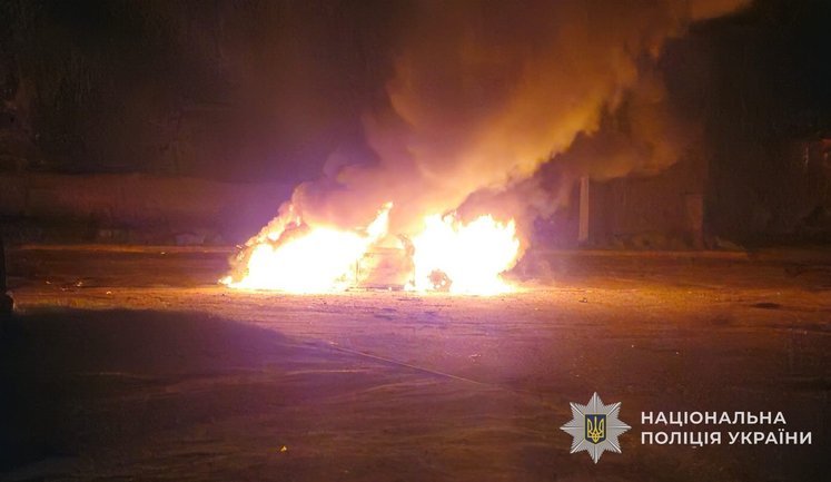 Enemy drone attacks police car in Bilopillia: two officers seriously injured. PHOTOS