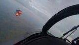 Destruction of a Shahed with an onboard helicopter gun