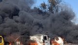 Russian forces attacked Pavlohrad: man was injured and fire broke out in car park. PHOTO