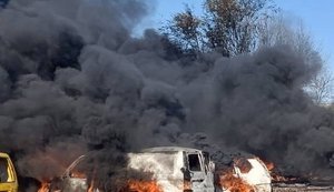Russian forces attacked Pavlohrad: man was injured and fire broke out in car park. PHOTO