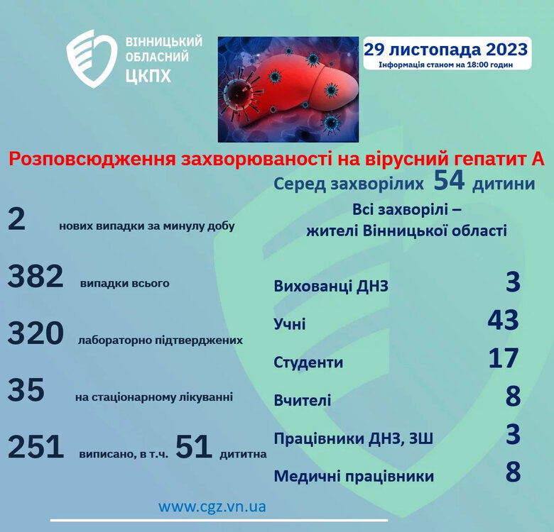 320 cases of hepatitis A confirmed in Vinnitsa region 01