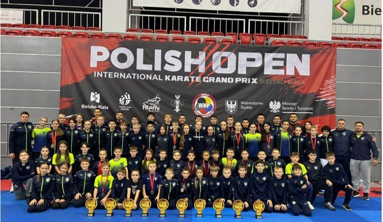Ukraine’s junior karate team, formed at the initiative of Vasyl Kostyuk, rakes in medals at the Polish Open 2025